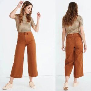 MADEWELL Emmett Wide-Leg Crop Pants in Warm Coffee 26P